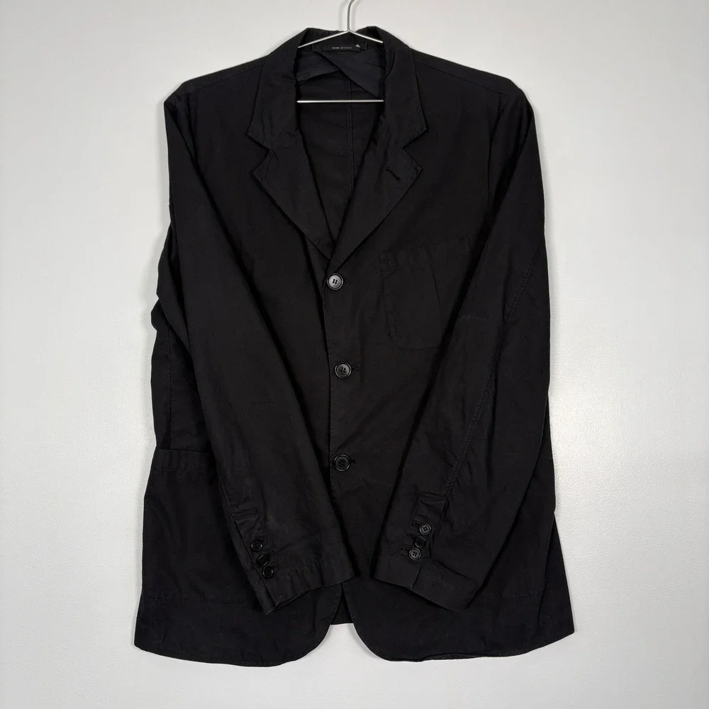 C.P. Company Mens Sport Coat 52 (42‎ US) Black Cotton Nylon 3-Button Made Italy